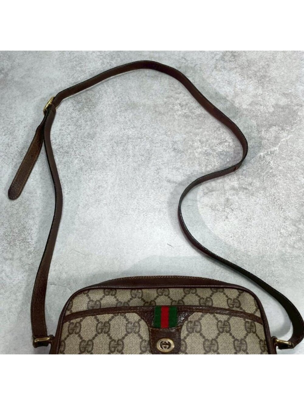 Gucci GG Sherry Line Shoulder Bag Brown Leather - Picture 4 of 10